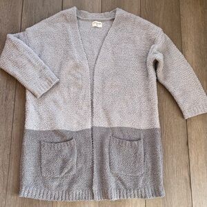 Thread & supply Cozy Gray Open-Front cardigan Sweater